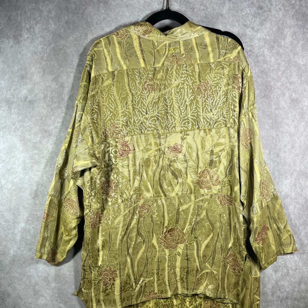 Vintage Citron Skirt Set Womens Medium Green Floral Midi Casual Office Work - Picture 4 of 12